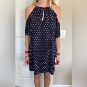 Veronica M cutout shoulder dress.